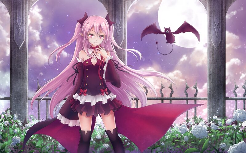 Pink-haired Girl with Bat — Purple