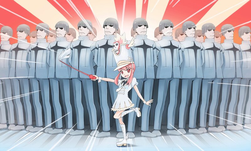 Pink-haired Girl with Baton — Blue