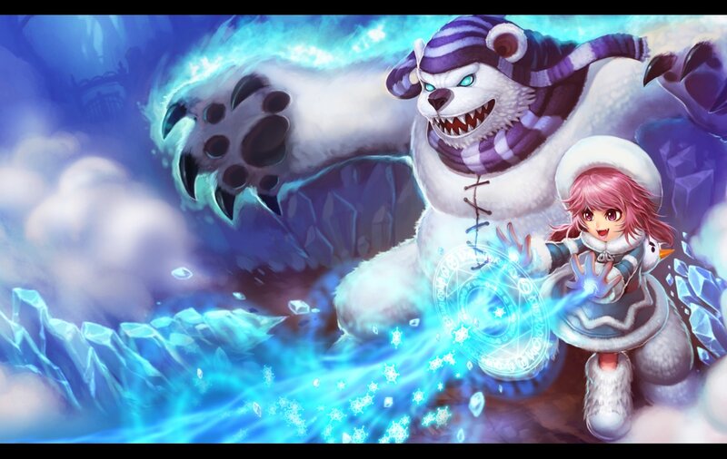 Pink-haired Girl with Bear — Blue