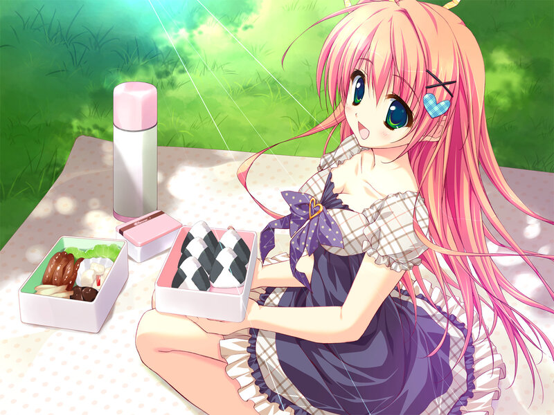 Pink-haired Girl with Bento — Pink