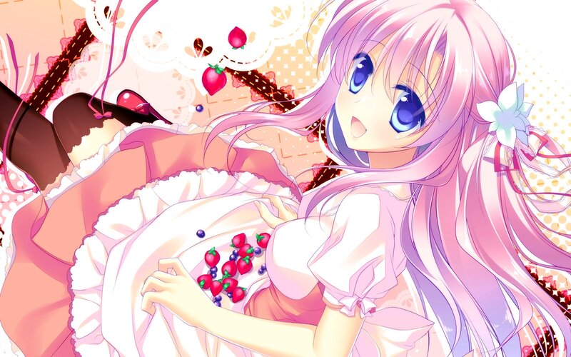 Pink-haired Girl with Berries — Pink