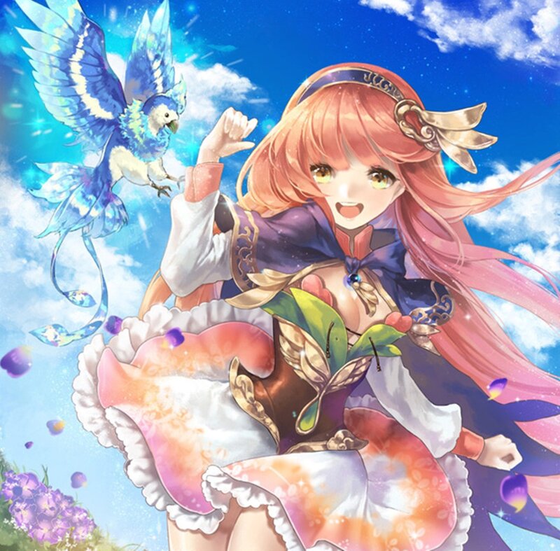 Pink-haired Girl with Bird — Blue