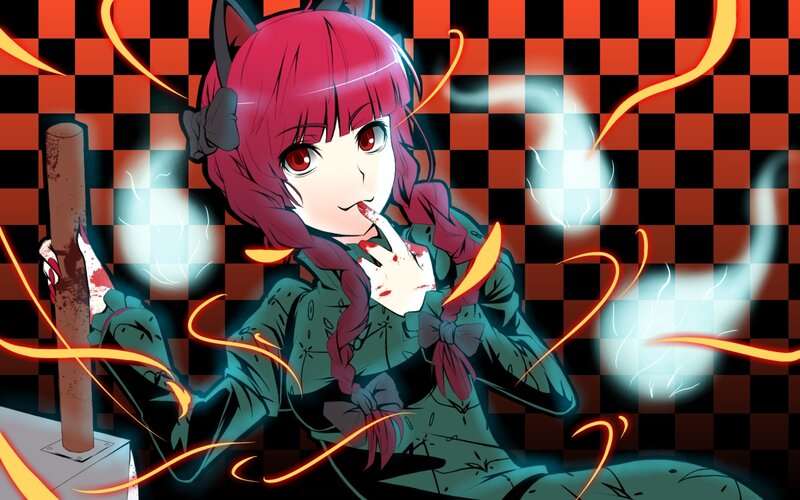 Pink-haired Girl with Blood