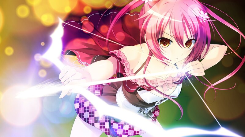 Pink-haired Girl with Bow — Pink, Dramatic, Anime, Sword