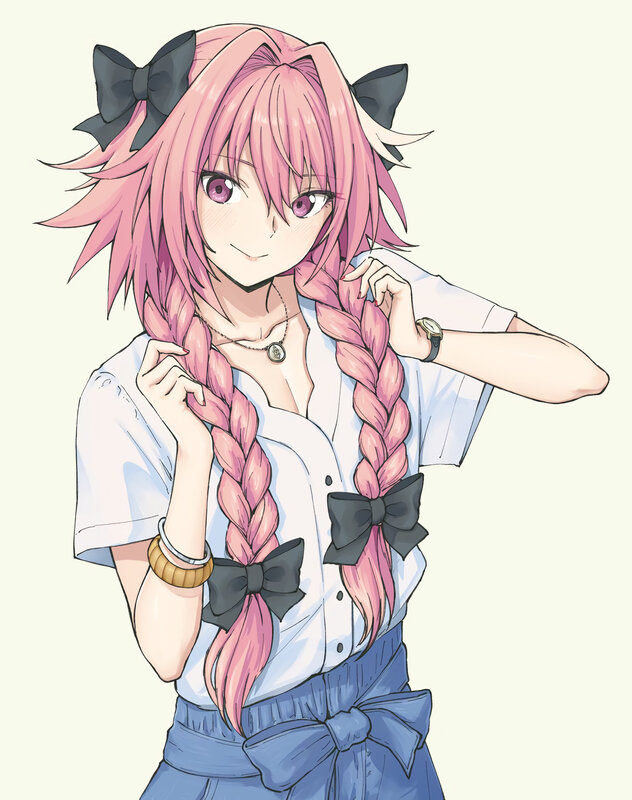 Pink-haired Girl with Braids