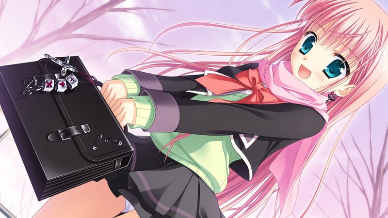 Pink-haired Girl with Briefcase — Pink, Playful