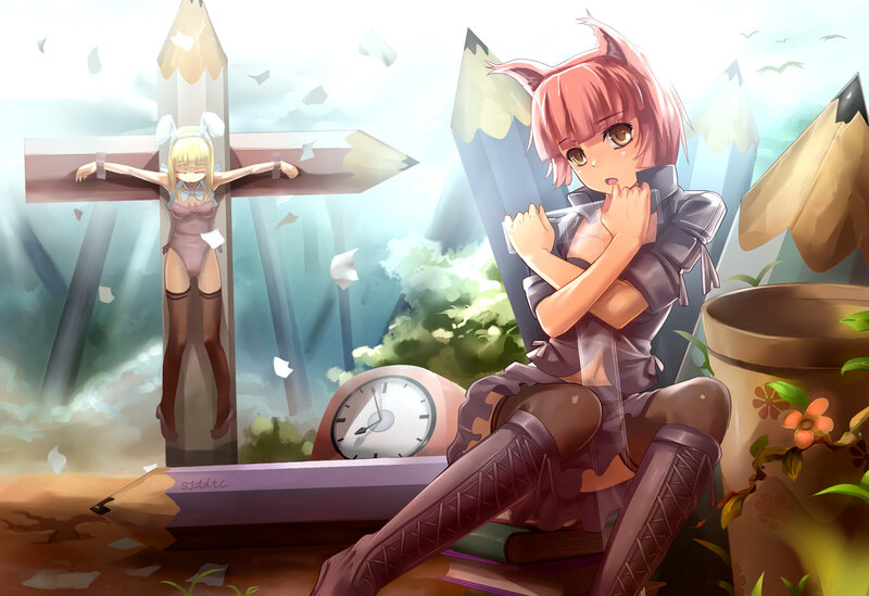 Pink-haired Girl with Bunny Ears — Pink