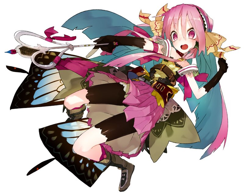 Pink-haired Girl with Butterfly Wings — Pink, Dynamic