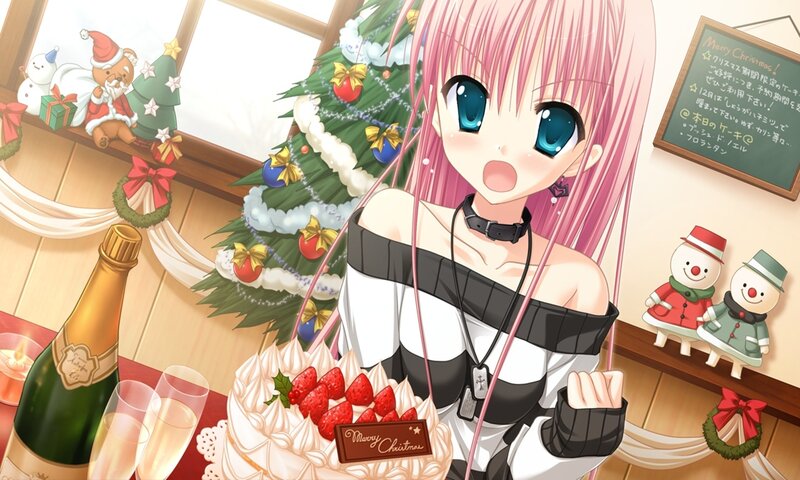 Pink-haired Girl with Cake — Pink