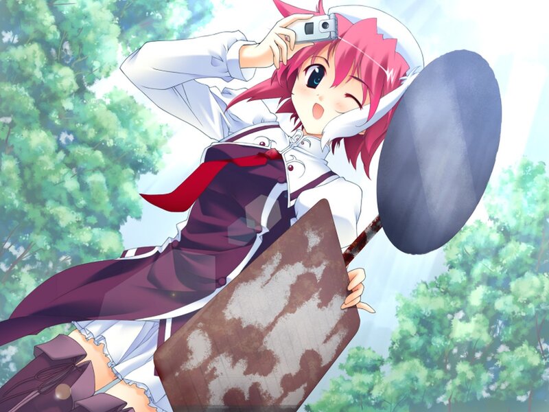 Pink-haired Girl with Camera — Green
