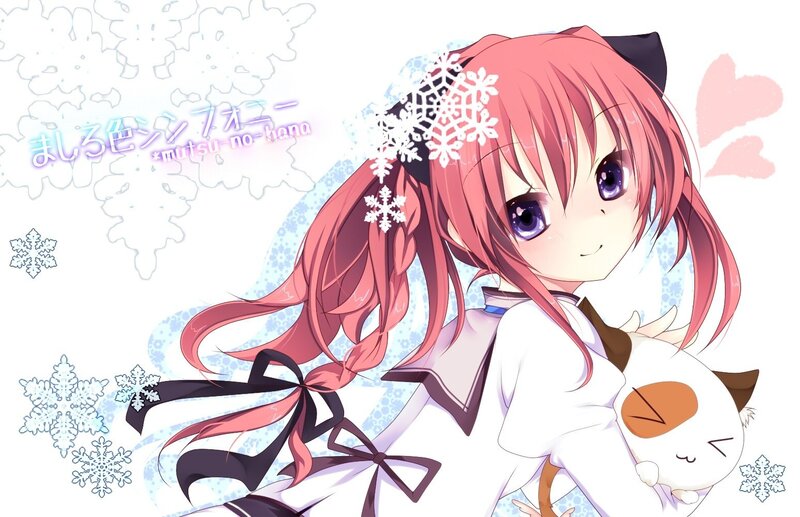 pink-haired girl with cat