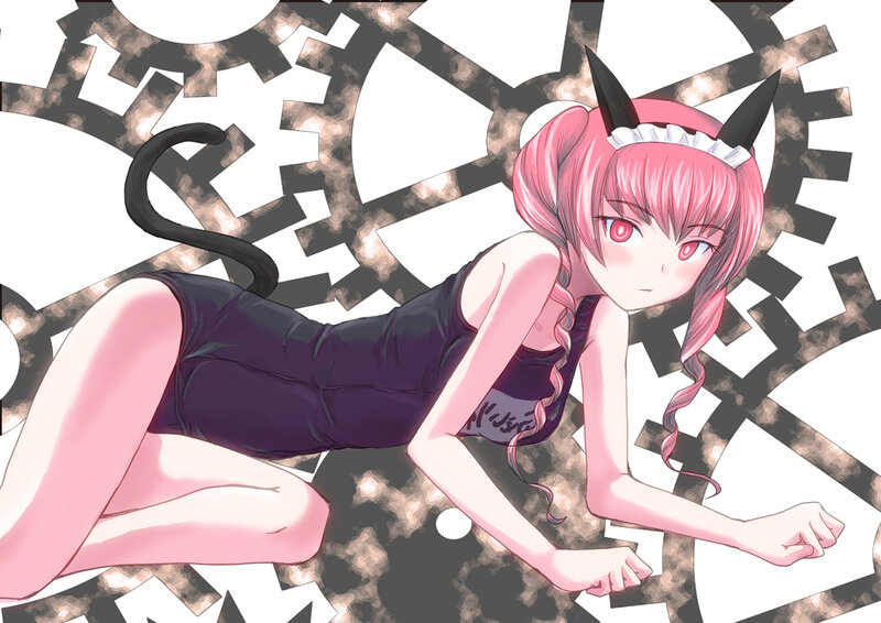 Pink-haired Girl with Cat Ears — Pink, Dramatic