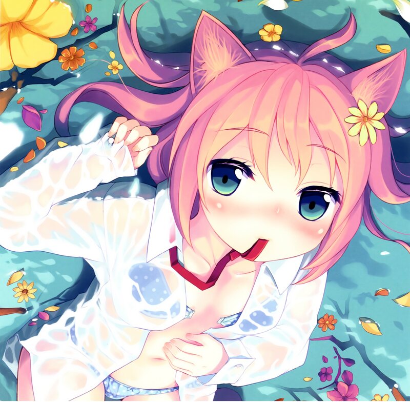 Pink-haired Girl with Cat Ears — Pink, Playful, Spring