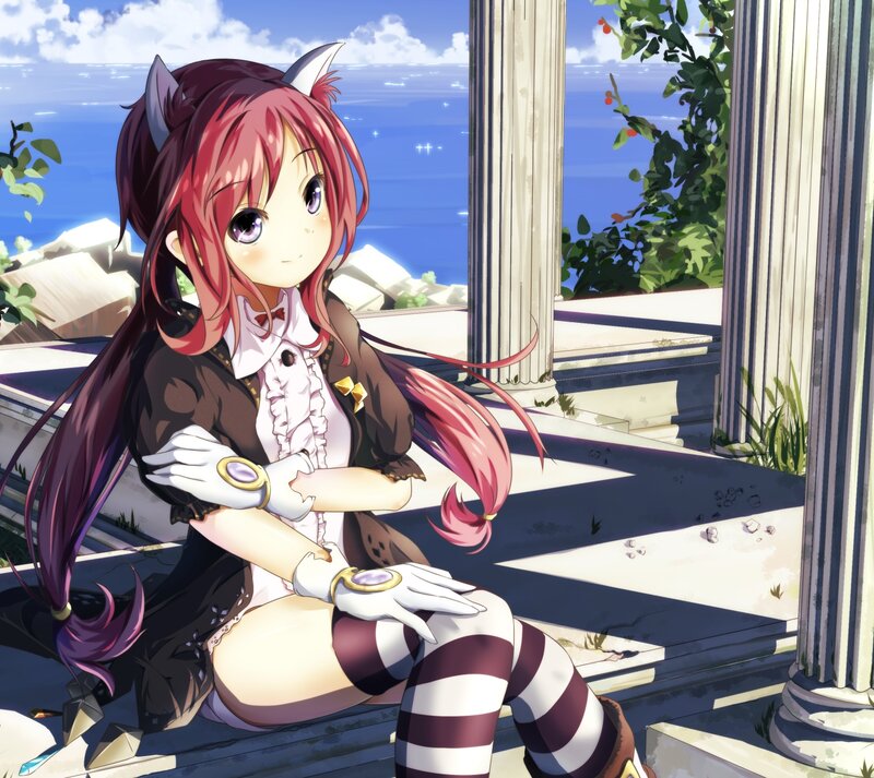 Pink-haired Girl with Cat Ears — Pink, Serene, Afternoon