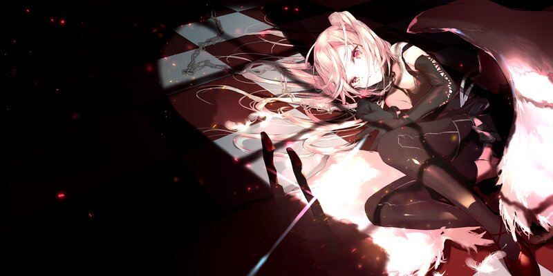 Pink-haired Girl with Chains — Black