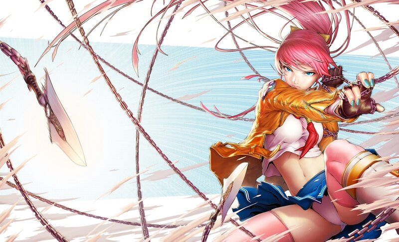 Pink-haired Girl with Chains — Pink