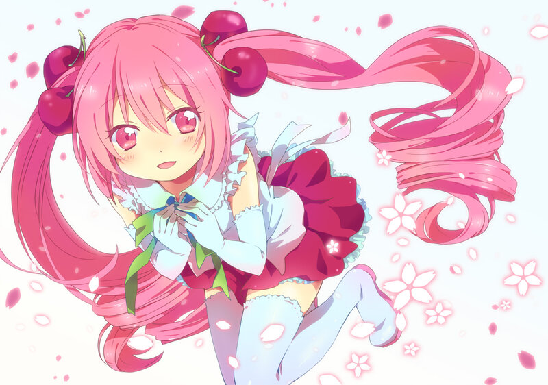 Pink-haired Girl with Cherries — Pink, Playful
