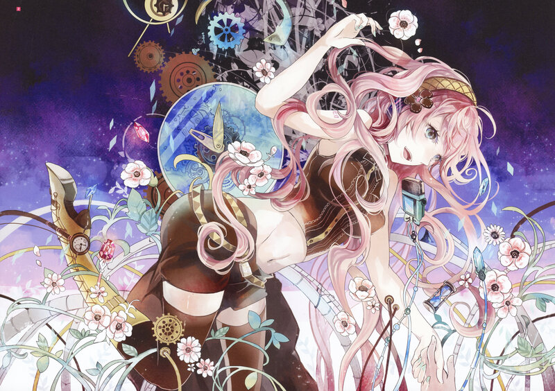 Pink-haired Girl with Clock