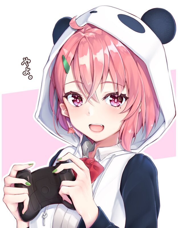Pink-haired Girl with Controller