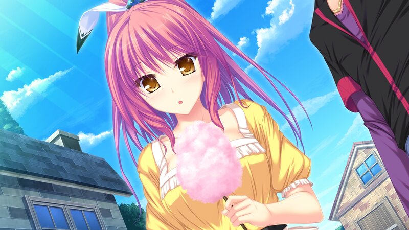 Pink-haired Girl with Cotton Candy