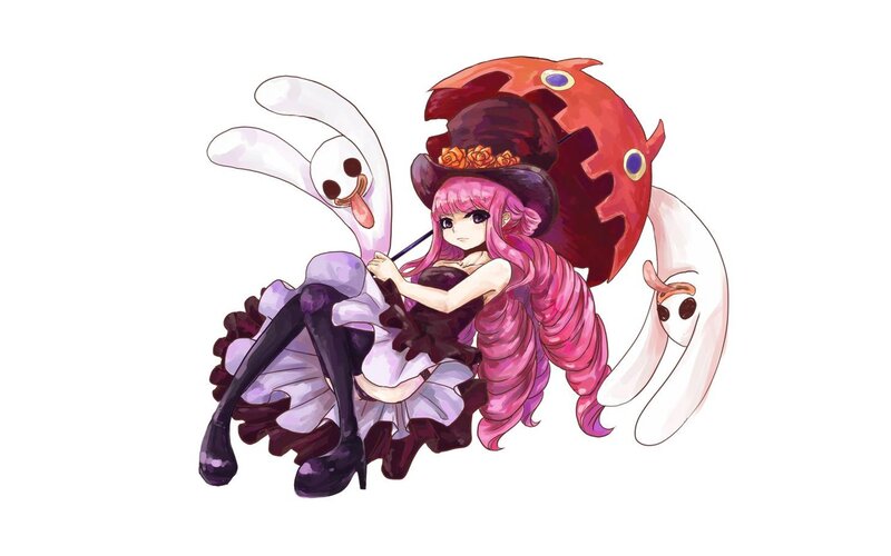 Pink-haired girl with crab creatures