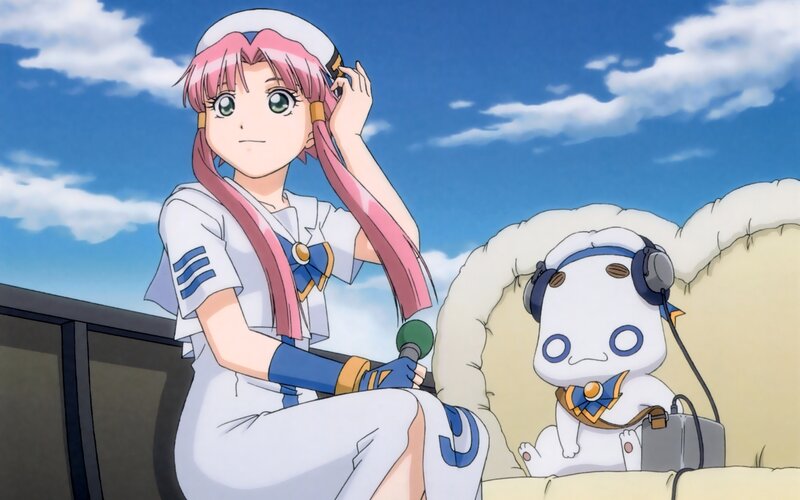 Pink-haired Girl with Creature — Blue