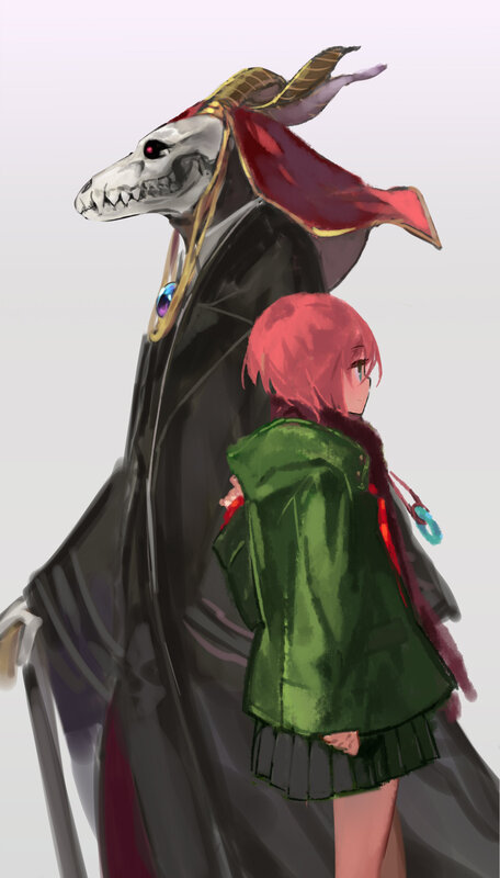Pink-haired Girl with Creature — Green