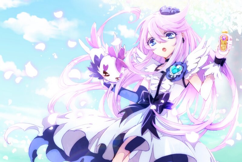 Pink-haired Girl with Creature