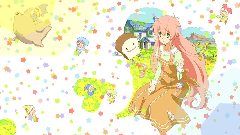 Pink-haired Girl with Creatures — Pink, Whimsical