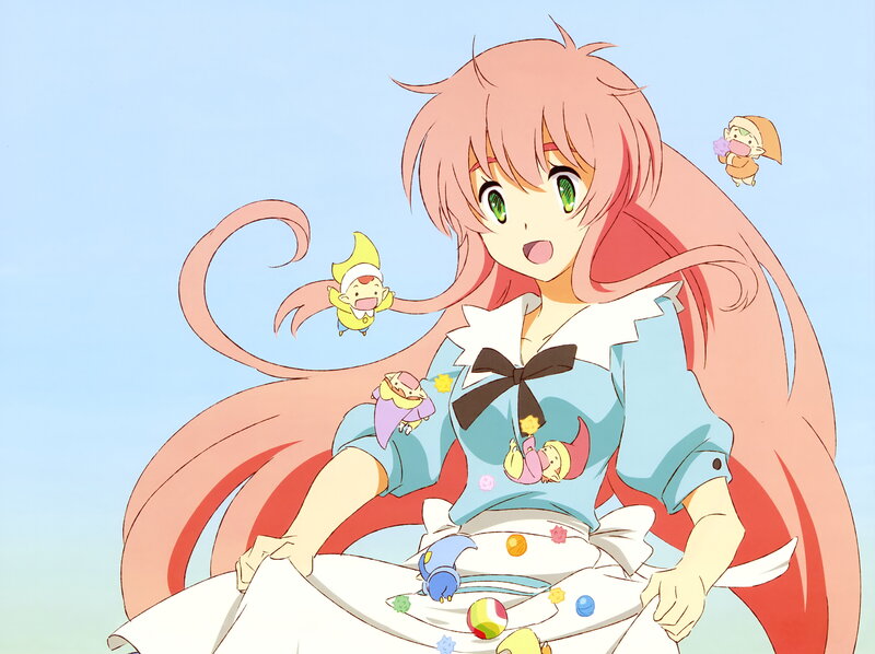 Pink-haired Girl with Creatures