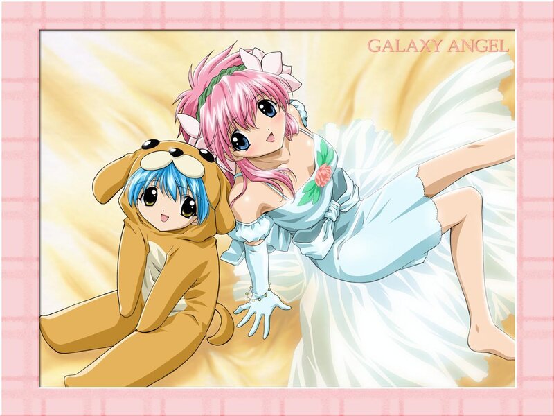 Pink-haired Girl with Dog-costumed Child