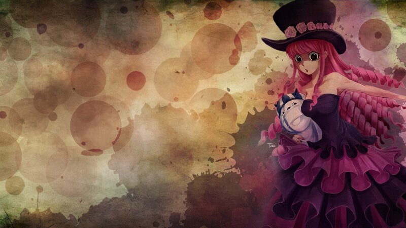 Pink-haired Girl with Doll — Purple