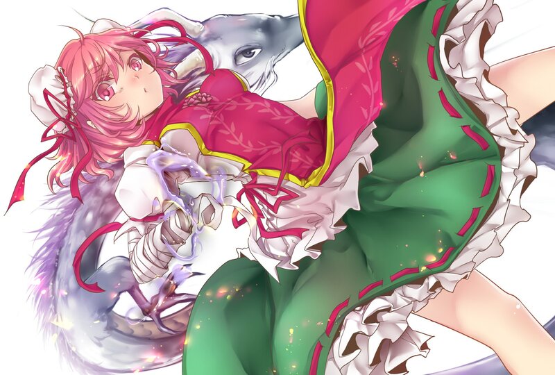 Pink-haired girl with dragon companion