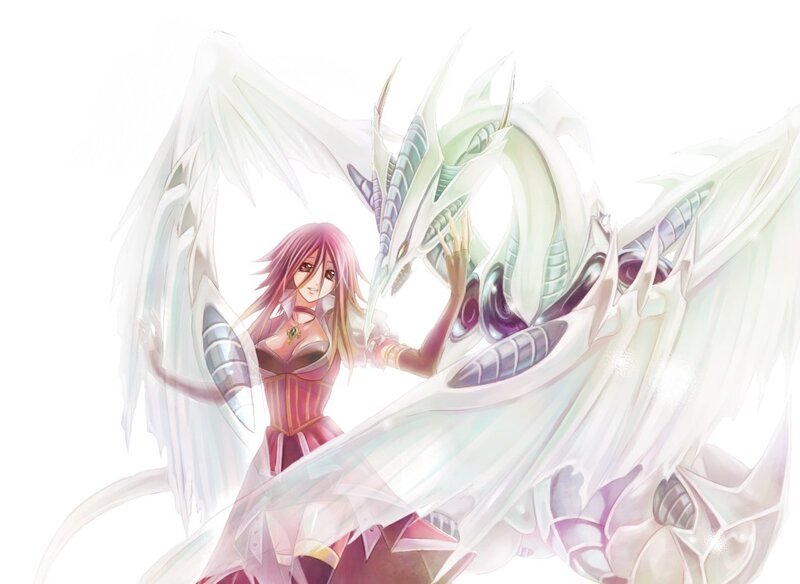 Pink-haired Girl with Dragon