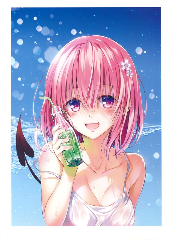 Pink-haired Girl with Drink — Blue