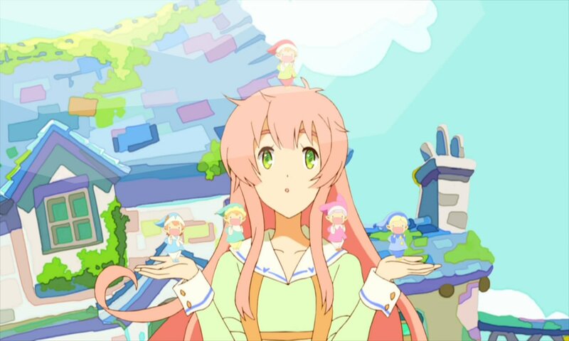 Pink-haired Girl with Fairies
