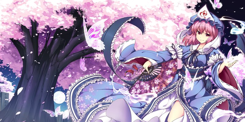 Pink-haired Girl with Fan — Purple, Serene, Spring