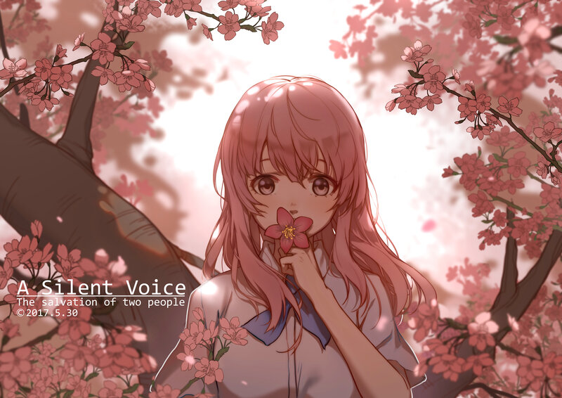Pink-haired Girl with Flower — Pink, Serene, Spring