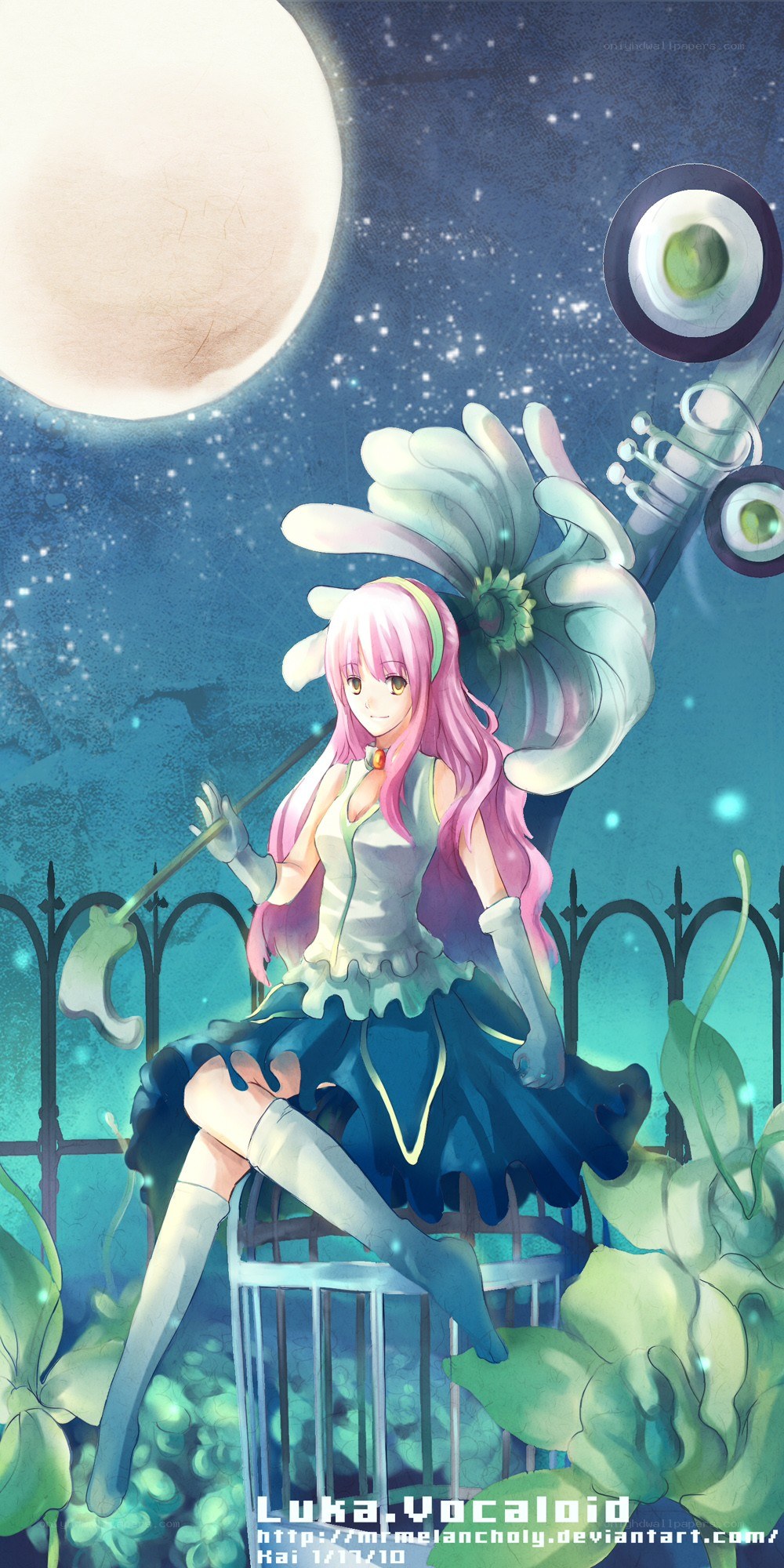 Pink-haired girl with flower wings