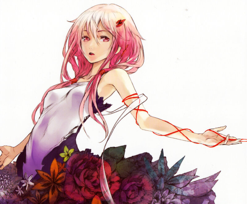 Pink-haired Girl with Flowers — Pink, Calm