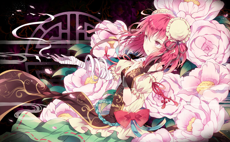Pink-haired Girl with Flowers — Pink, Dramatic