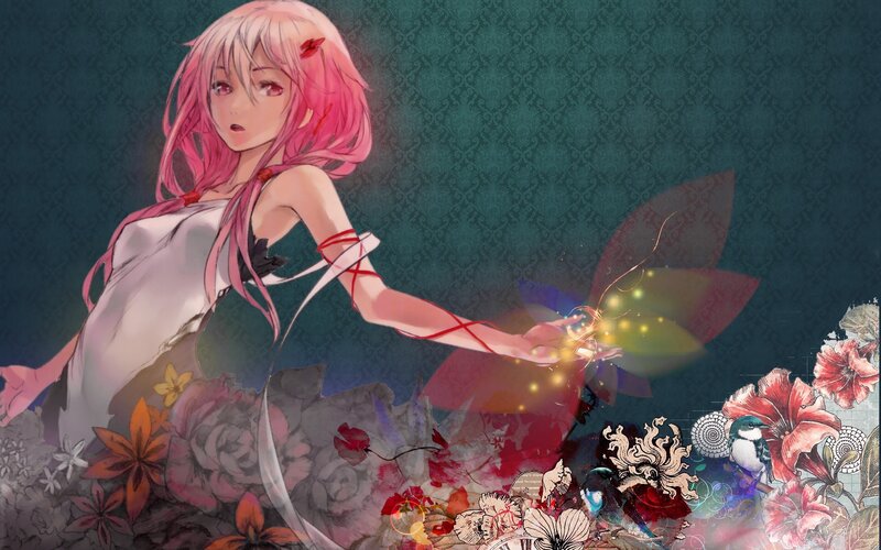 Pink-haired Girl with Flowers — Pink, Dreamy, Anime