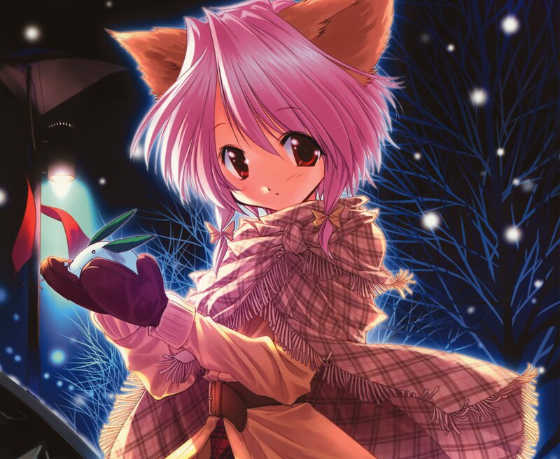 Pink-haired Girl with Fox Ears — Pink, Calm