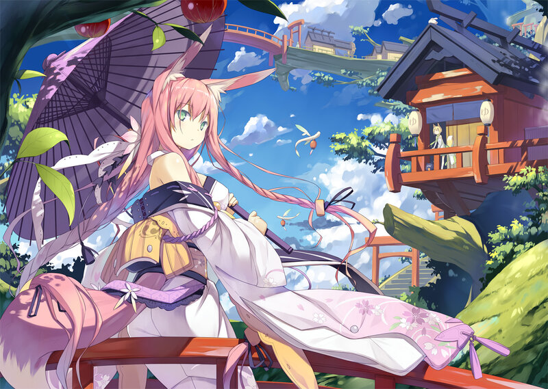 Pink-haired Girl with Fox Ears — Pink