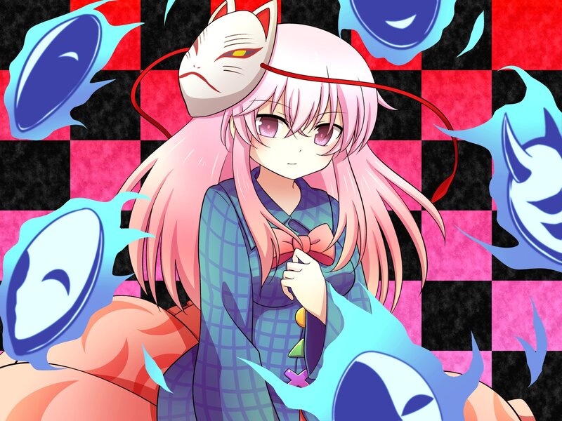 Pink-haired Girl with Fox Mask — Pink
