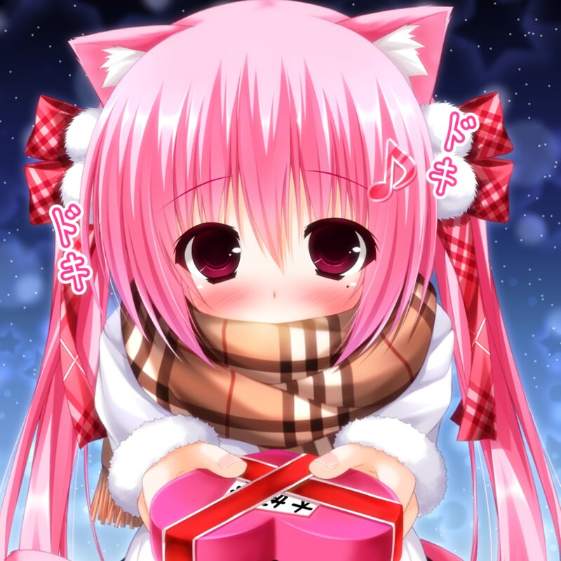 Pink-haired Girl with Gift — Pink
