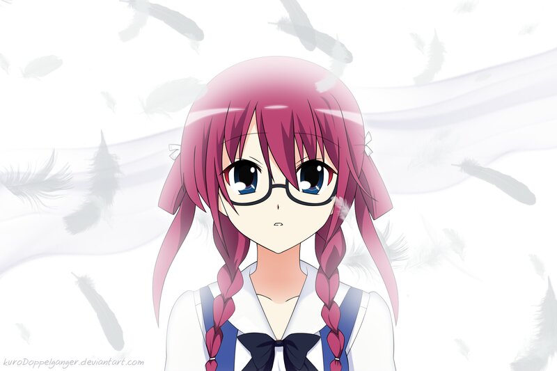 Pink-haired Girl with Glasses — Pink, Serene