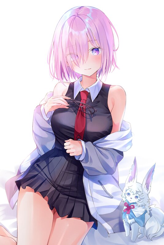 Pink-haired Girl with Glasses — Purple