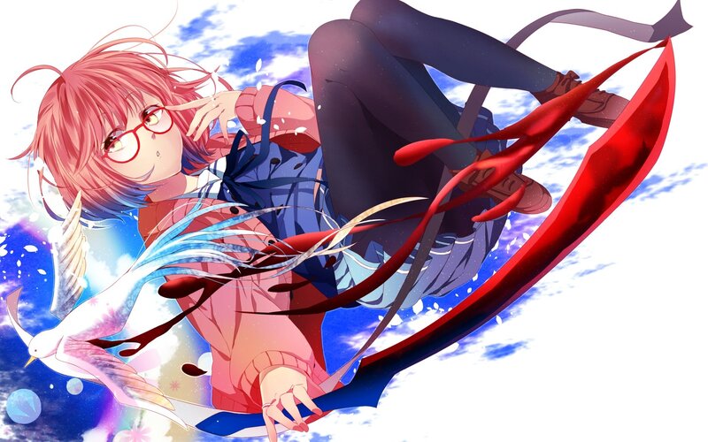 Pink-haired Girl with Glasses — Red