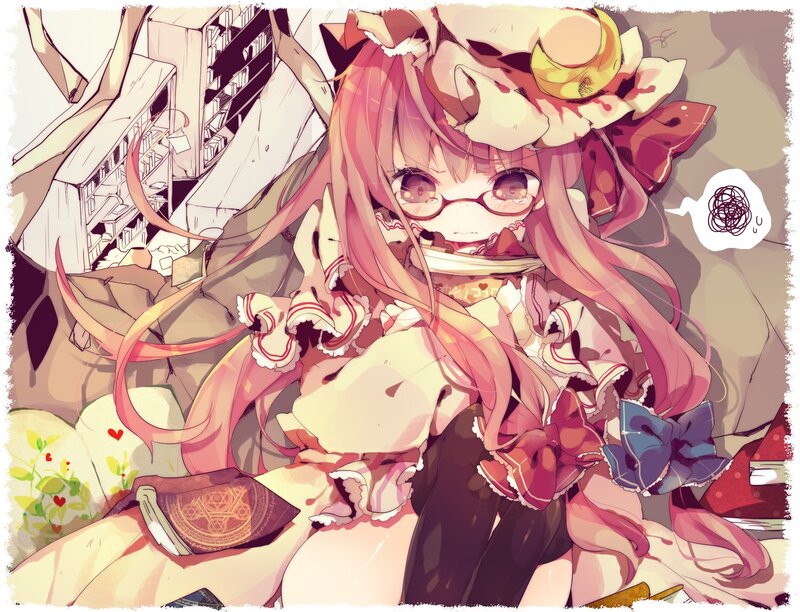 pink-haired girl with glasses